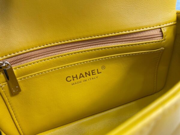Chanel Mini Rectangular Flap with Top Handle Yellow Bag - Image 7