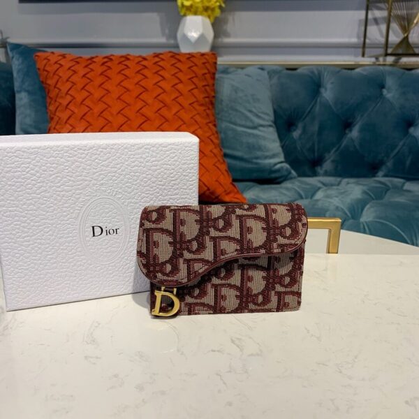 Dior Saddle Flap Card Holder Red