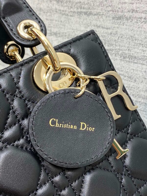 Lady Dior Bag Black Gold Hardware - Image 6
