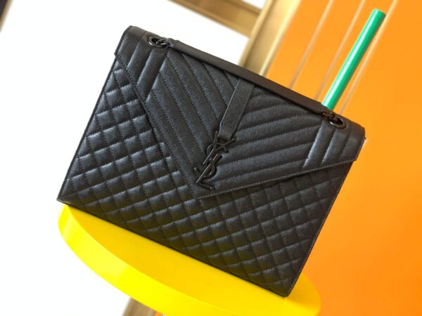 YSL Large Envelope Matelassé Leather Shoulder Bag