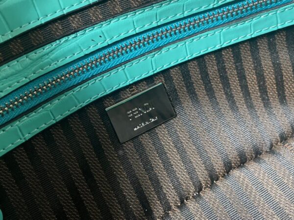 Fendi Baguette Tiffany Blue Bag Crocodile Leather - Image 5