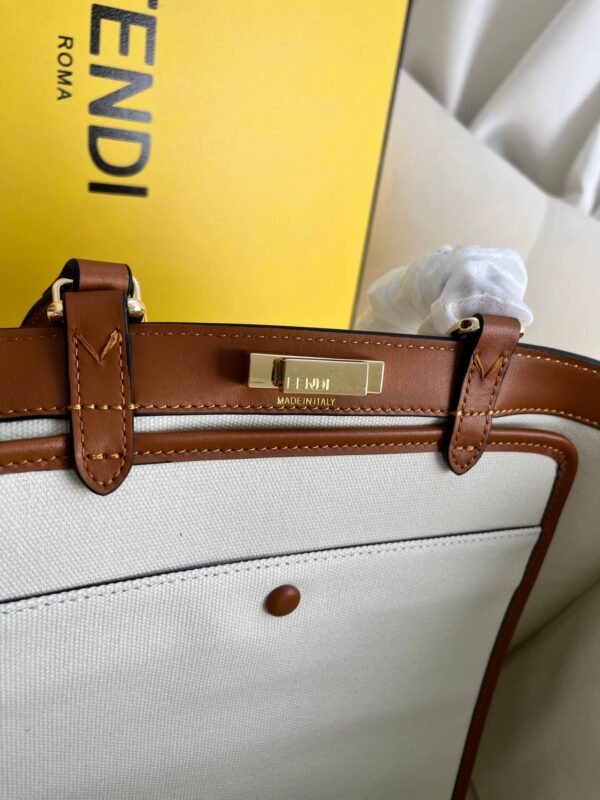 Fendi Women’s X-tote Bag In Canvas With Thread-embroidered Ff Monogram - Image 8