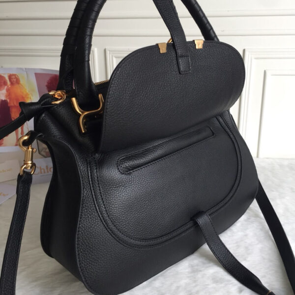 Chloe Marcie Double Carry Bag Black - Image 8