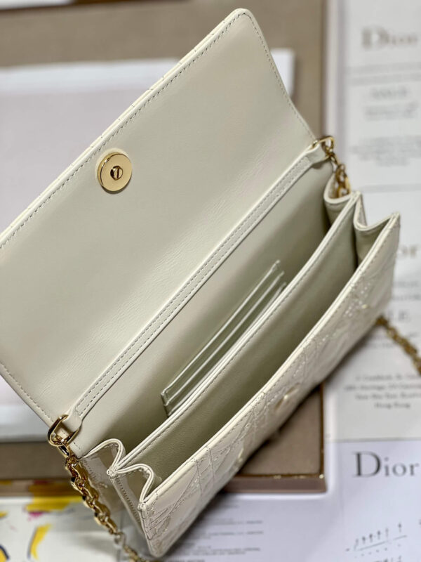 Miss Dior Top Handle Bag White in Patent Leather - Image 9