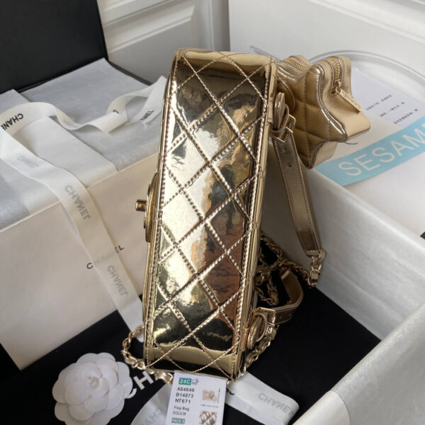 Chanel 24C Backpack with Star Patent Gold - Image 8