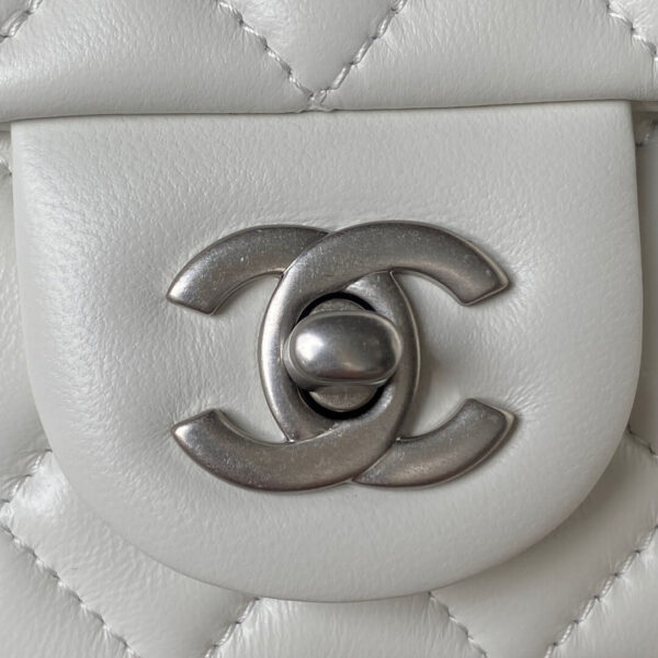 Chanel Mini Rectangular Flap Bag White - Image 9