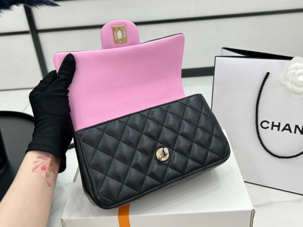 Chanel Mini Rectangular Flap with Top Handle Black Bag - Image 8