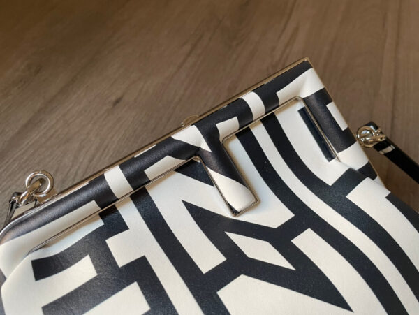 Fendi First Bag in Fendi Roma Capsule Leather Black/White - Image 7