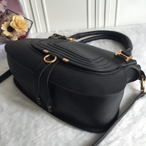 Chloe Marcie Double Carry Bag Black - Image 9