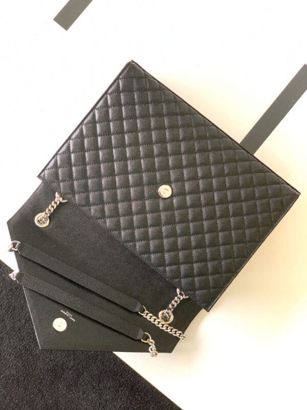 YSL Large Envelope  Matelassé Leather Shoulder Bag - Image 8