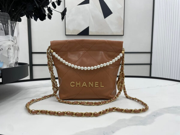 Chanel 22 Small Caramel Handbag - Image 9