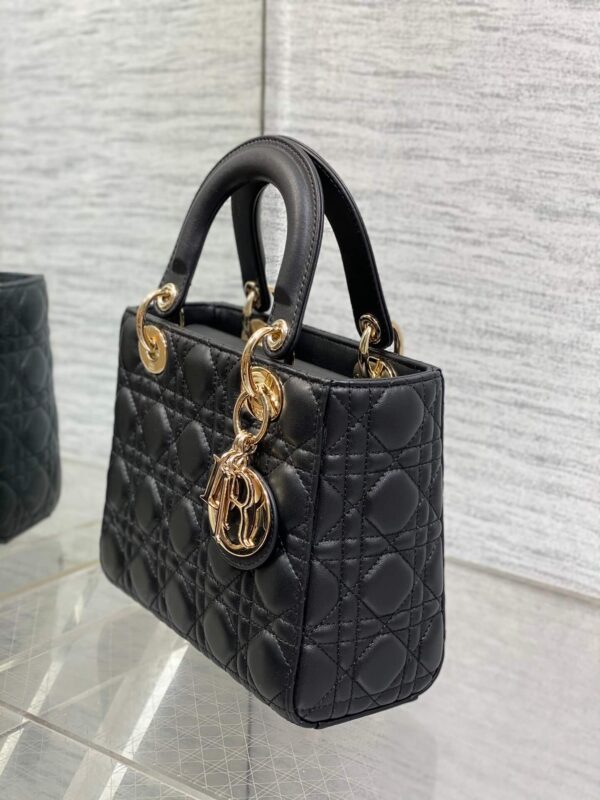 Lady Dior Bag Black Gold Hardware - Image 7