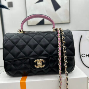 Chanel Mini Rectangular Flap with Top Handle Black Bag