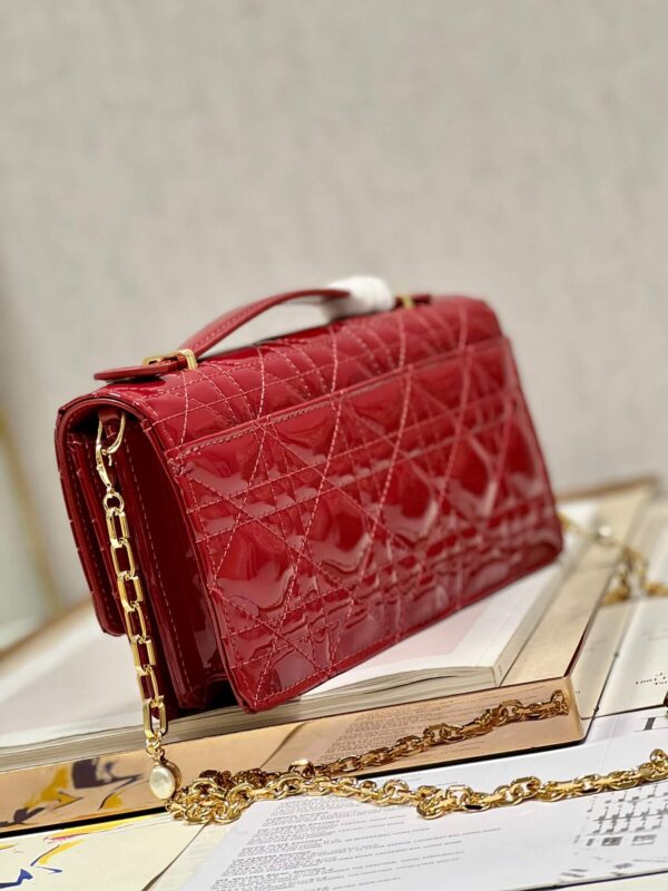Miss Dior Top Handle Bag Red in Patent Leather - Image 6
