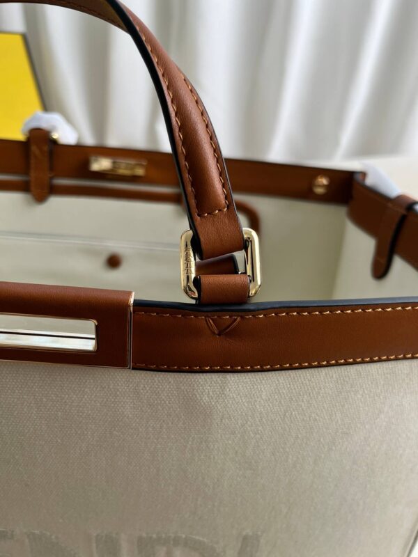 Fendi Women’s X-tote Bag In Canvas With Thread-embroidered Ff Monogram - Image 8