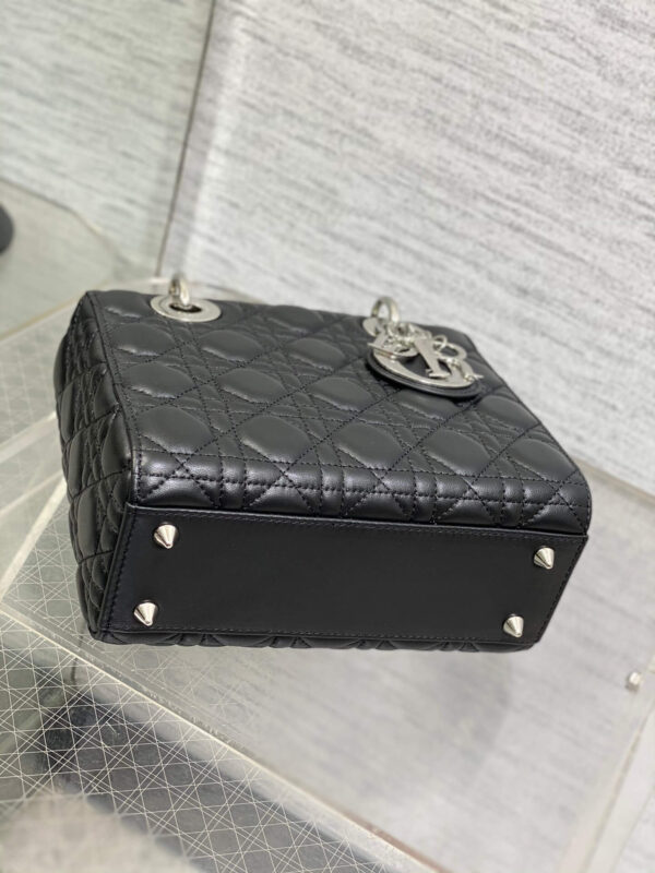 Lady Dior Bag Black Silver Hardware - Image 7