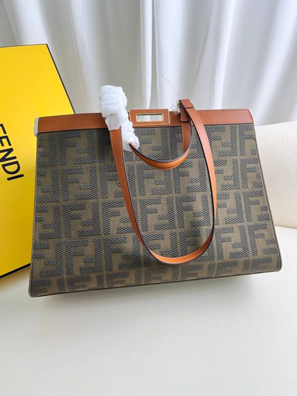 Fendi Women's X-tote Bag In Canvas With Thread-embroidered Ff Monogram - Image 8