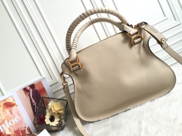 Chloe Marcie Double Carry Bag Beige - Image 6