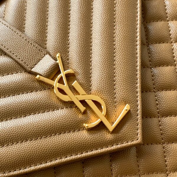 YSL Large Envelope Matelassé Leather Shoulder Bag - Image 7