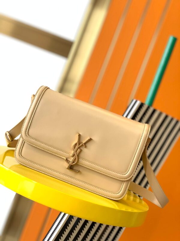 YSL Cream Solferino Leather Shoulder Bag