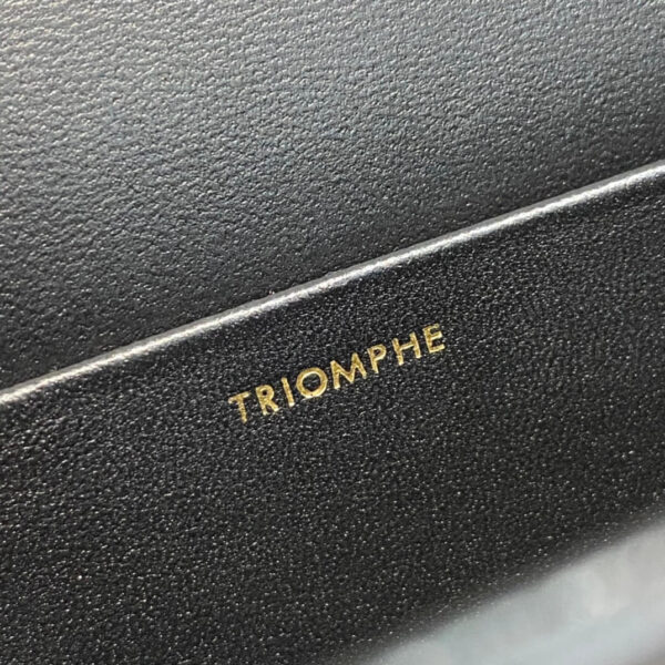 Celine Black Triomphe Shoulder Bag with Chain - Image 7