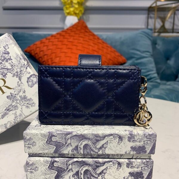 Dior Dior 5-Gusset Card Holder Blue - Image 4