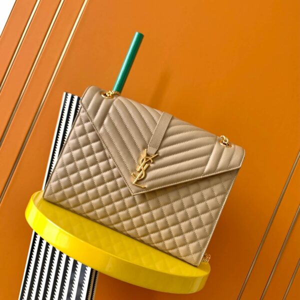 YSL Large Envelope Matelassé Leather Shoulder Bag