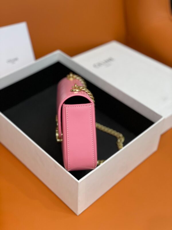 Celine Pink Triomphe Shoulder Bag with Chain - Image 9