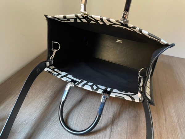 Fendi Sunshine Roma Bag Capsule Leather Black/White - Image 6