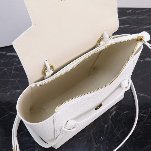 Celine Nano Belt Bag In Grained Calfskin Leather White Bag - Image 7