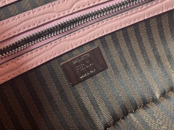 Fendi Baguette Brown Pink Crocodile Leather - Image 5