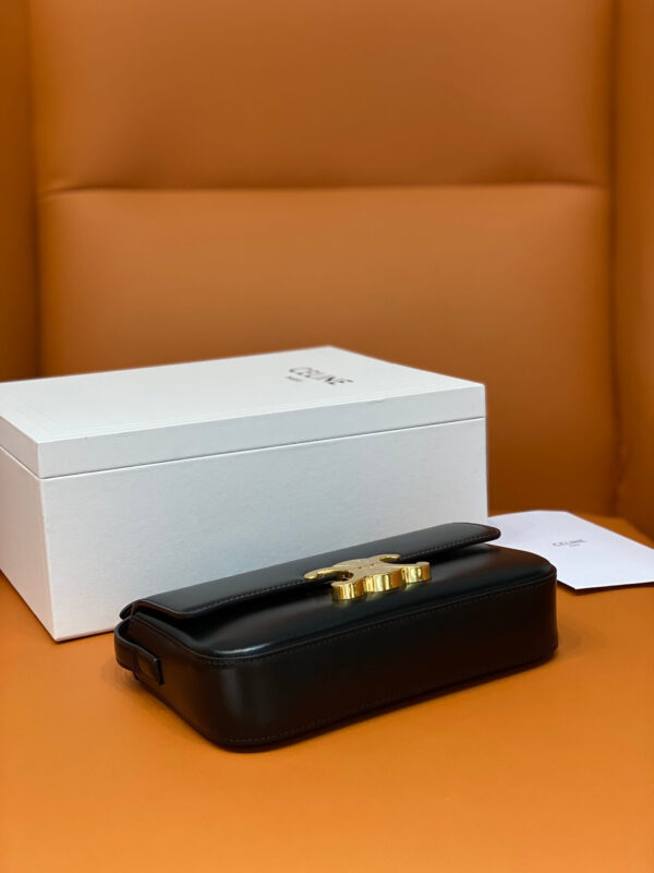 Celine Black Triomphe Shoulder Bag - Image 7