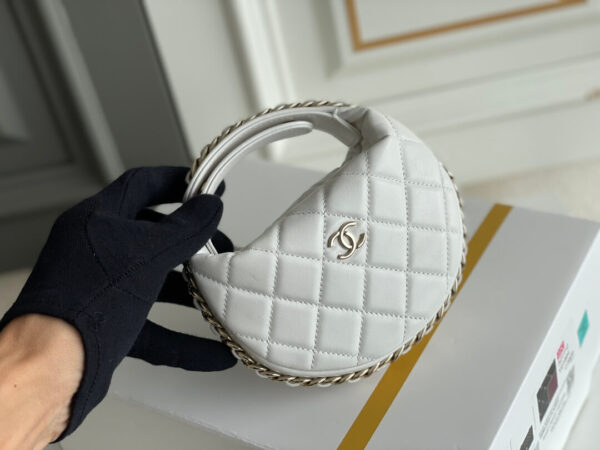 Chanel 23C Round Cruise Pouch White Bag - Image 7