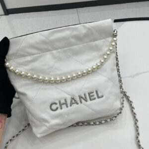 Chanel 22 Small White Handbag