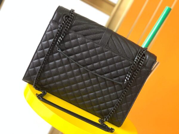 YSL Large Envelope Matelassé Leather Shoulder Bag - Image 9