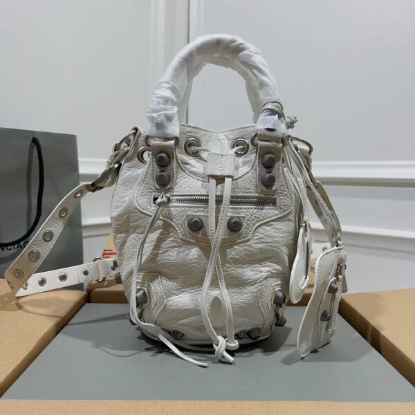 Balenciaga Pompon Giant White Bag