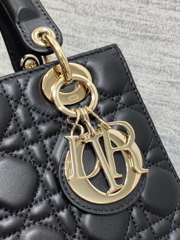 Lady Dior Bag Black Gold Hardware - Image 8