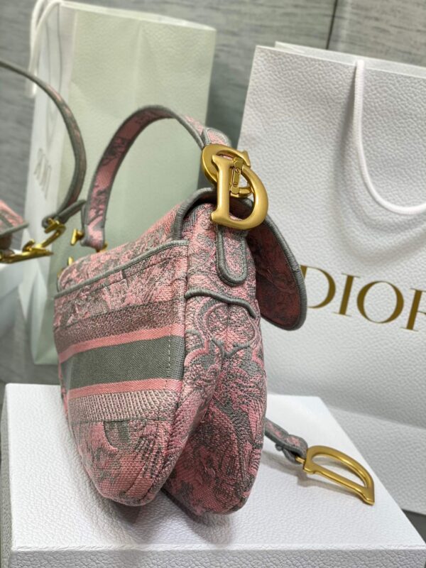 Christain Dior Saddle Pink Multicolored Bag - Image 9