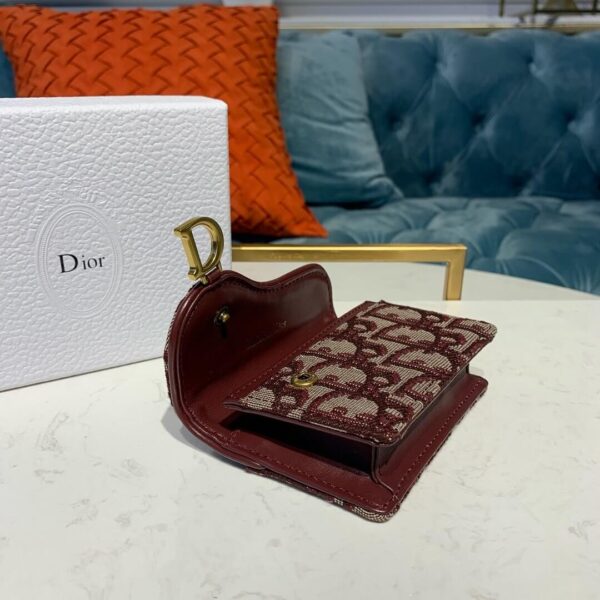 Dior Saddle Flap Card Holder Red - Image 9
