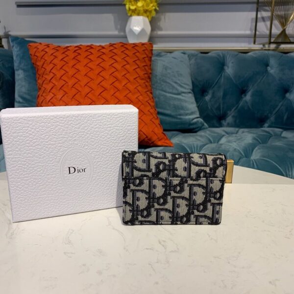 Dior Saddle Flap Card Holder Blue - Image 9