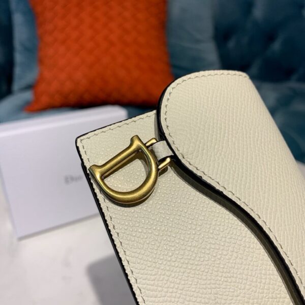Dior Saddle Flap Card Holder White - Image 7