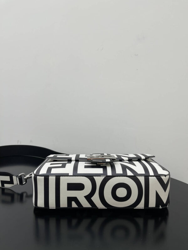Fendi Baguette Bag In Fendi Roma Capsule Leather Black/White - Image 9