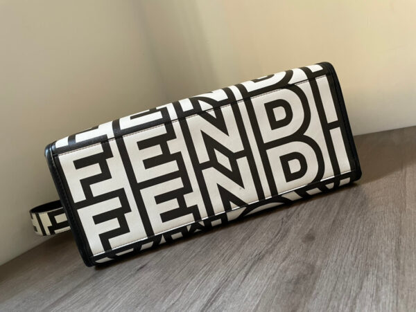 Fendi Sunshine Roma Bag Capsule Leather Black/White - Image 7