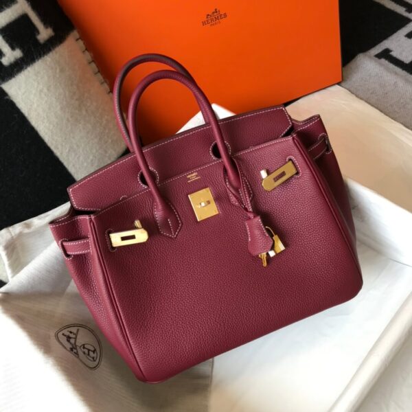 Hermes Birkin Brownish Crimson Bag - Image 9