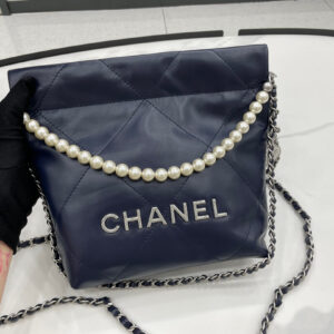Chanel 22 Small Blue Handbag