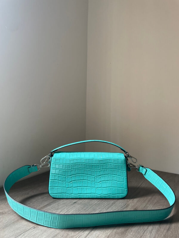 Fendi Baguette Tiffany Blue Bag Crocodile Leather - Image 7