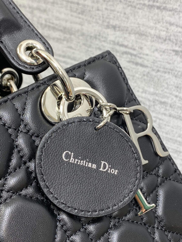 Lady Dior Bag Black Silver Hardware - Image 8