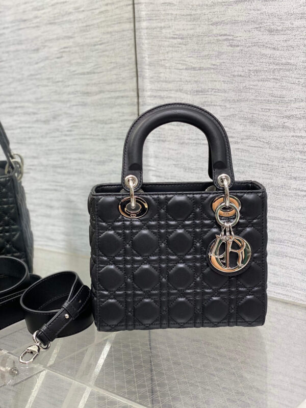 Lady Dior Bag Black Silver Hardware - Image 9