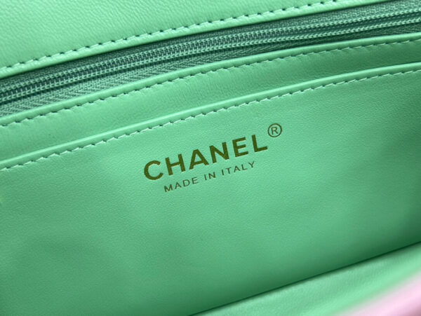 Chanel Mini Rectangular Flap with Top Handle Pink Bag - Image 9