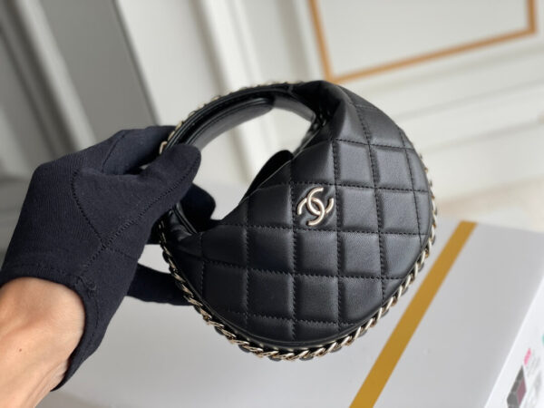 Chanel 23C Round Cruise Pouch Black Bag - Image 9